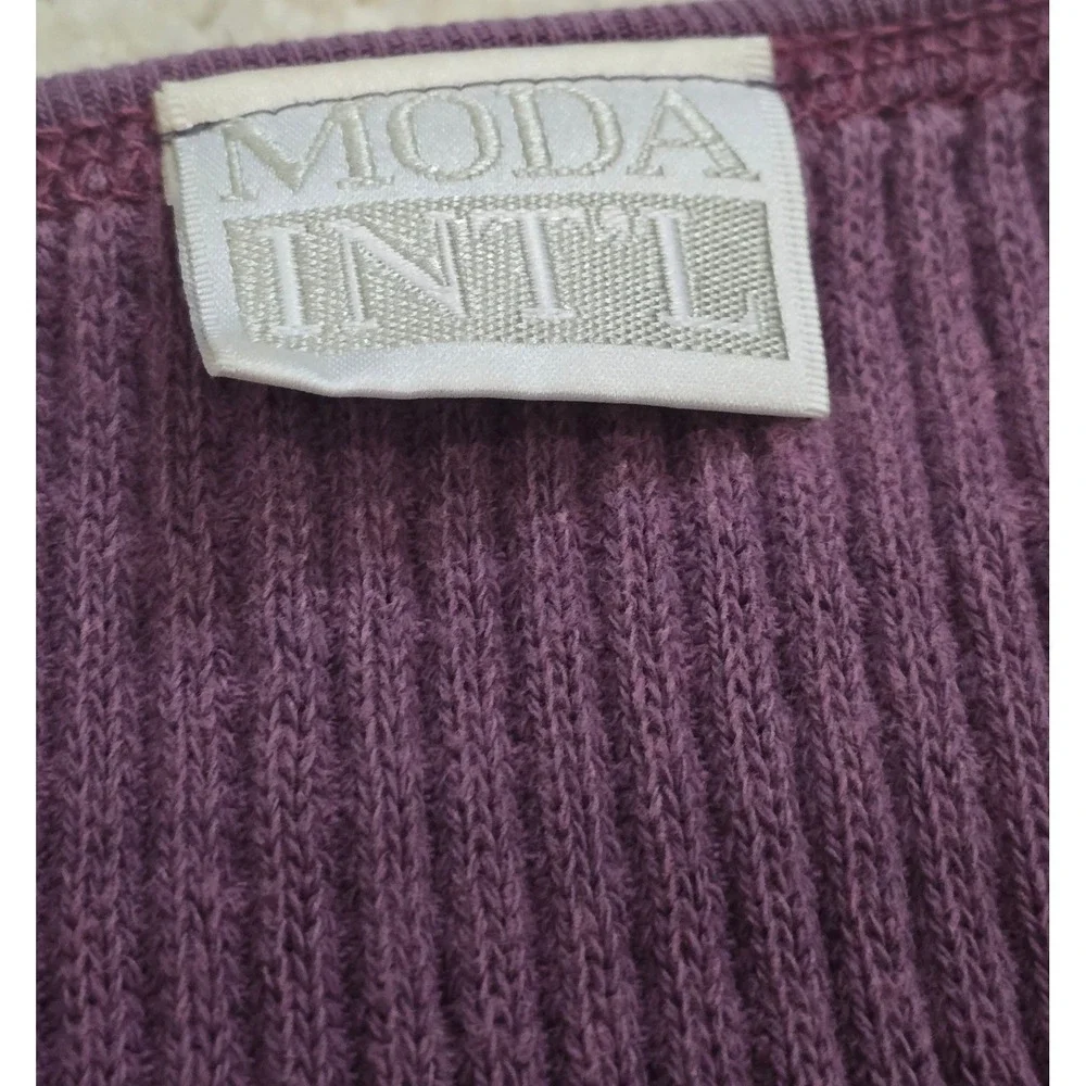 Victoria's Secret MODA Womens Size Large Purple Ribbed Knit Tie Dye‎ L/S Sweater